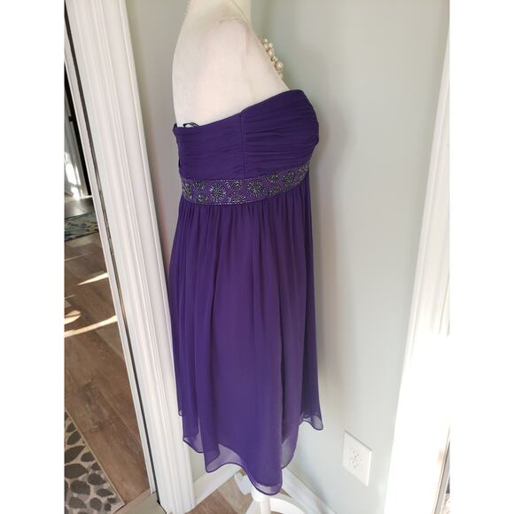 New Maggy London purple strapless cocktail dress - Picture 7 of 10